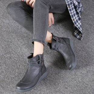 Damen Modische Winterstiefeletten mit praktischer Schnürung und rutschfester Sohle R&B