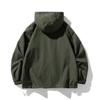 Herren winddichte praktische Outdoor-Jacke mit verstellbarer Kapuze und großen Taschen R&B