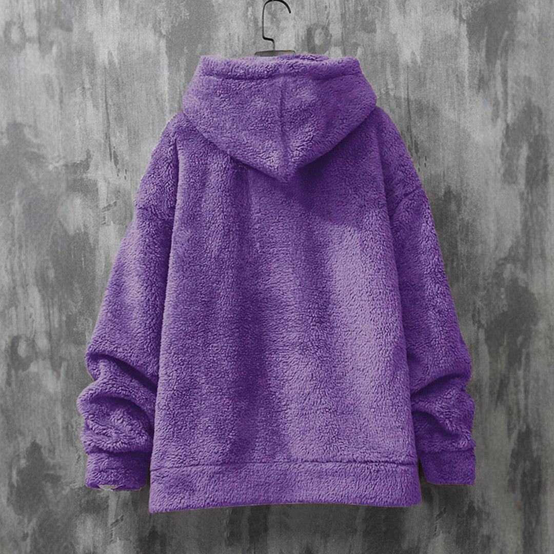 Damen Kuscheliger Fleece-Pullover mit Kapuze und praktischen Taschen R&B
