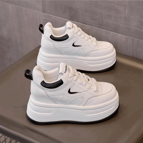 Damen Plateau Sneakers mit sportlichem Design und dämpfender Sohle R&B