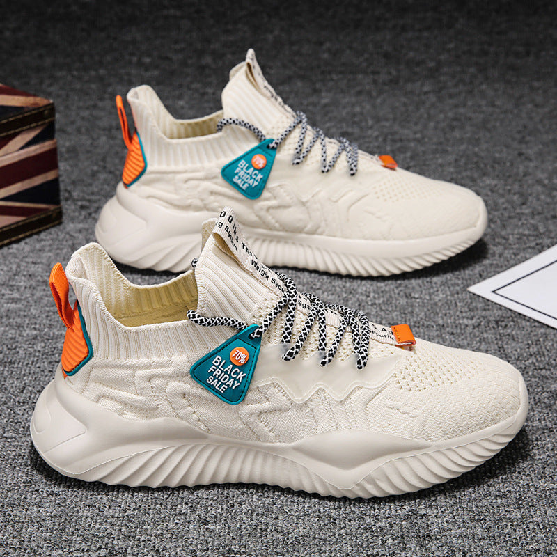 Damen sportliche Obermaterial-Stretch Sneakers mit rutschfester Sohle und hohem Komfort EB