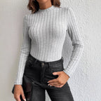 Damen Langarm Shirt mit Rippendesign R&B