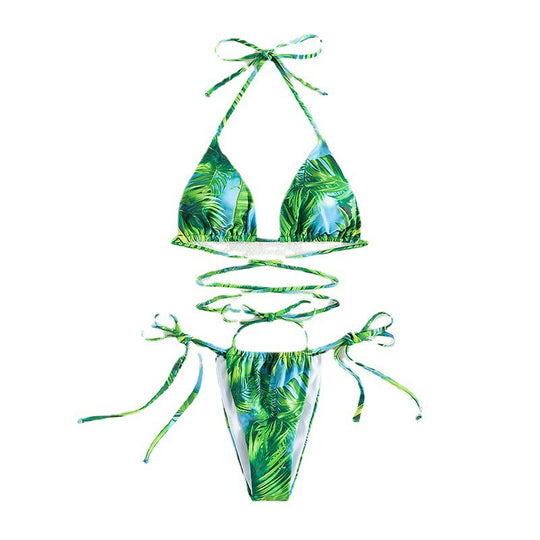 Damen Triangel-Bikini mit verspieltem Schnürdesign R&B