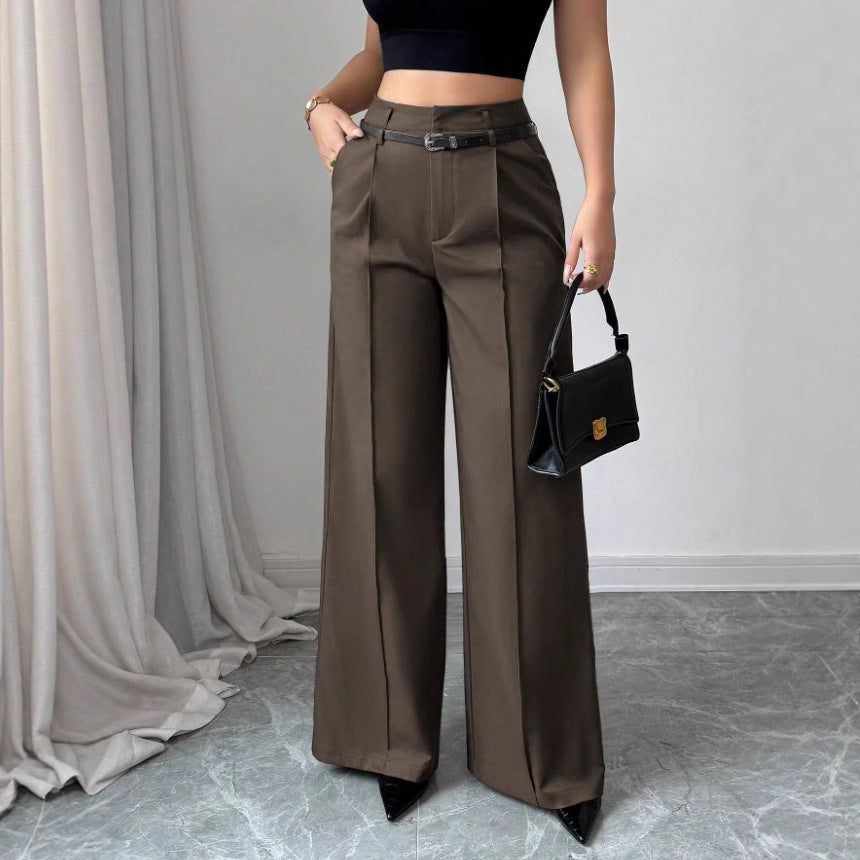 Damen elegante weite Hose mit Bindegürtel R&B