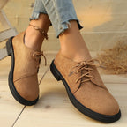Damen bequeme Schnürschuhe mit trendy Wildleder-Optik R&B