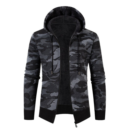 Herren moderne Kapuzenjacke mit Fleece-Futter R&B