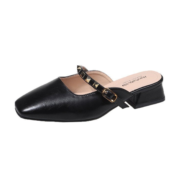 Damen elegante Slingback-Mules mit modischem Absatz R&B