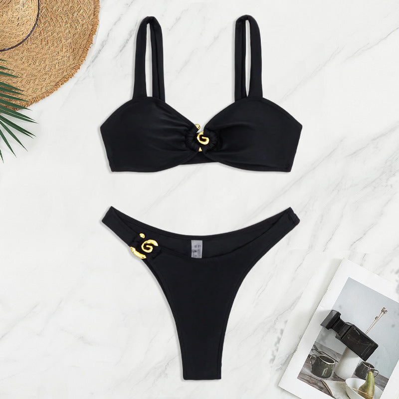 Damen Bikini mit eleganten Gold-Details R&B