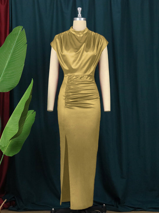 Damen Elegantes figurschmeichelndes Maxikleid mit seitlichem Schlitz R&B