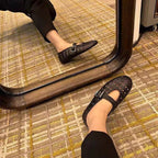 Damen Ballerinas mit perforiertem Design und verstellbarem Riemen R&B