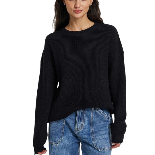 Damen Großer, weicher Strickpullover mit überschnittenen Schultern R&B