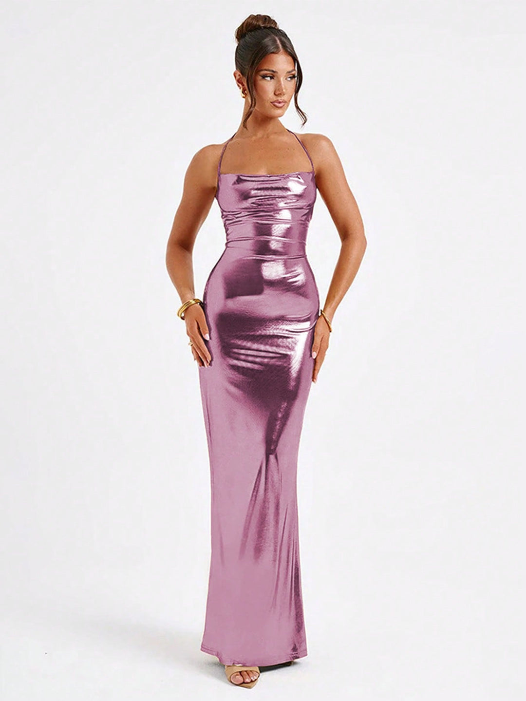 Damen Glamouröses Abendkleid mit Spaghettiträgern und figurschmeichelndem Schnitt R&B