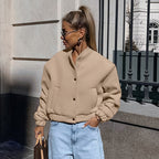 Damen sportliche cropped Jacke mit praktischen Taschen und hochwertigem Material R&B