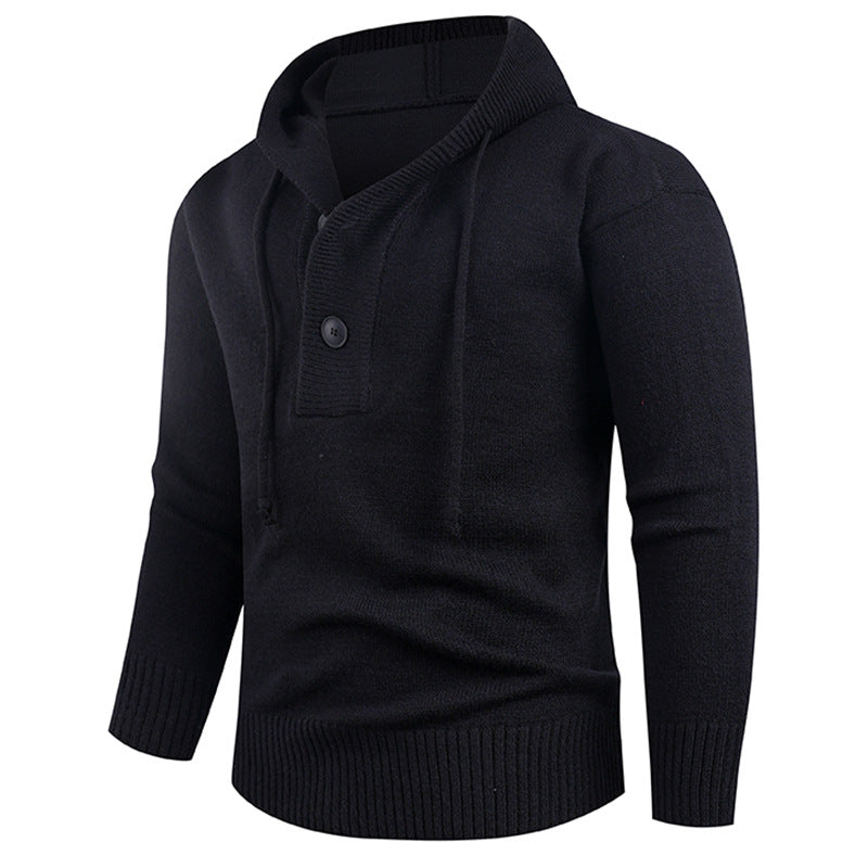 Herren modischer Kapuzenpullover mit Knopfdetail R&B