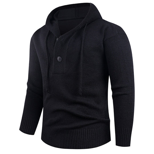 Herren modischer Kapuzenpullover mit Knopfdetail R&B