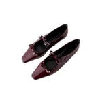 Damen Ballerinas mit schimmernder Metallic-Oberfläche und verspieltem Schleifendetail