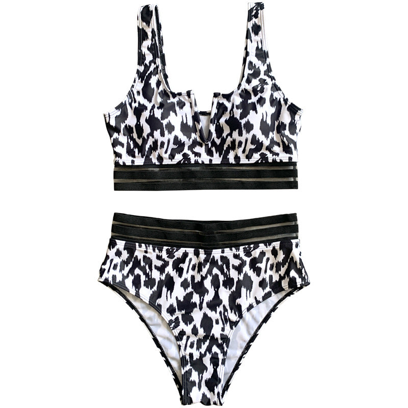 Damen Hochgeschnittener Bikini mit sportivem Design und eleganten Akzenten R&B