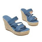 Damen Wedge-Sandalen mit geflochtenem Kork-Design