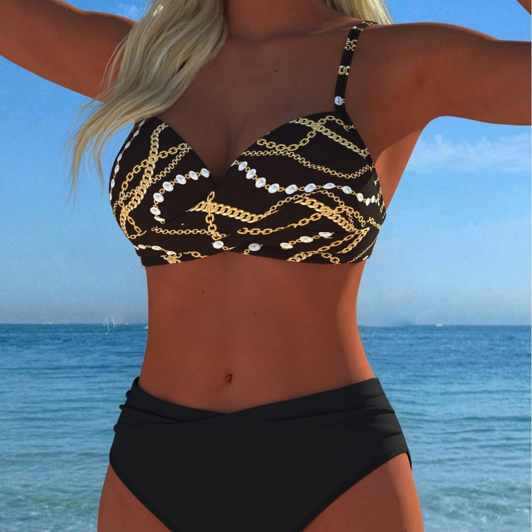 Damen Bikini-Set mit elegantem Kettenmotiv und komfortablem Schnitt R&B