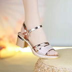 Damen elegante Riemchen-Sandaletten mit praktischem Blockabsatz R&B