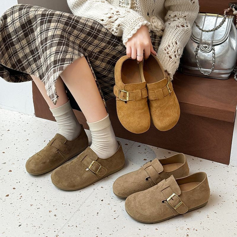 Damen Komfortable Slipper aus hochwertigem Wildleder R&B