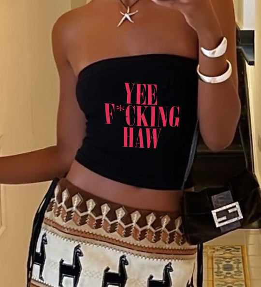 Damen Bandeau-Top mit maritimen Motiv und elastischem Material R&B