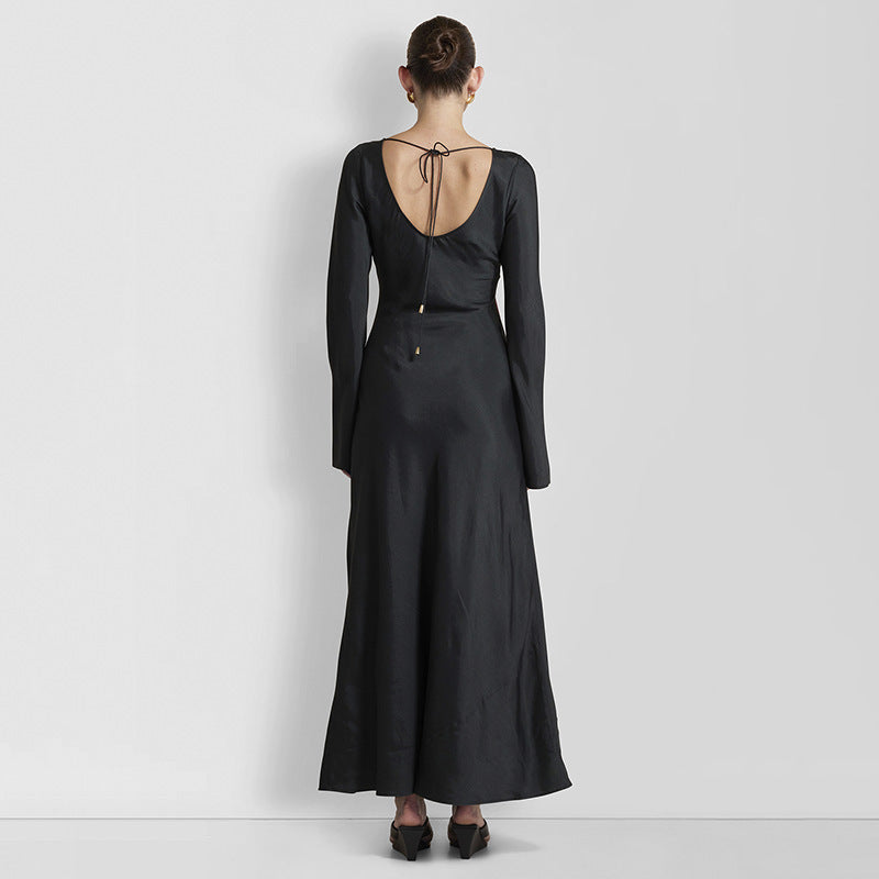 Damen Maxi-Kleid mit floralem Druck und langen Ärmeln R&B