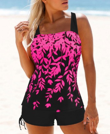 Damen Tankini-Set mit floralem Design und verstellbarem Oberteil R&B