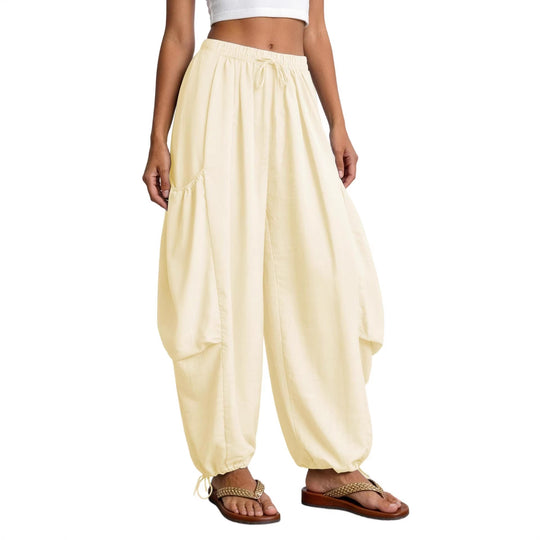Damen Bequeme Freizeithose mit übergroßen Taschen und elastischem Bund R&B