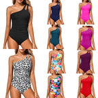 Damen Eleganter Einteiler Badeanzug mit asymmetrischem Schnitt und dekorativem Detail R&B