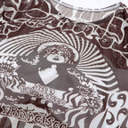 Damen Sportlicher Crop-Top mit langem Arm und eleganten Print R&B