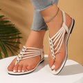 Damen Riemchen-Zehentrennersandalen mit modischem Schmuckdetail R&B
