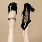 Damen elegante Riemchenpumps mit funkelndem Schmuckdetail R&B