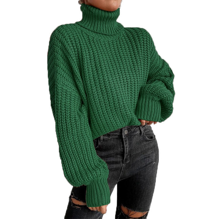 Damen gemütlicher Rollkragenpullover aus weichem Strick R&B