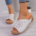 Damen Komfortable Zehentrenner-Sandalen mit floralem Design und ergonomischem Fußbett R&B