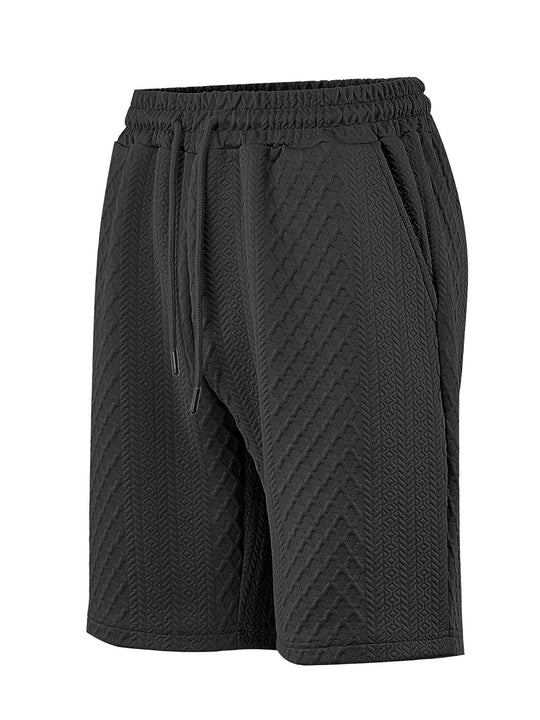Herren nan strukturierte Lounge-Shorts mit Elastikbund Tunnelzug und seitlichen Eingrifftaschen R&B