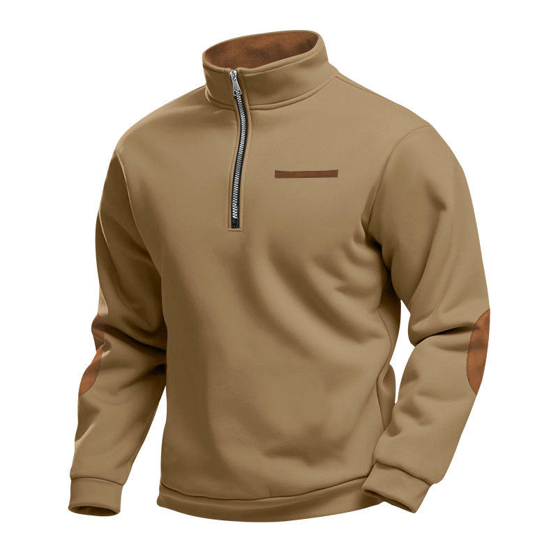 Herren Hochwertiges Sweatshirt mit Stehkragen und Reißverschluss R&B