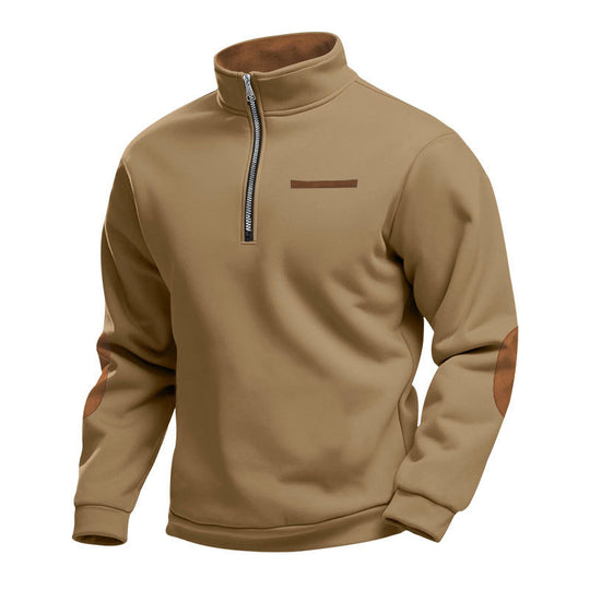 Herren Hochwertiges Sweatshirt mit Stehkragen und Reißverschluss R&B