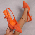 Damen Slingback Pumps mit elegantem Schleifenakzent und feinem Absatz R&B