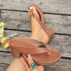 Damen Elegant Schlüpfsandalen mit Absatz R&B