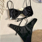 Damen Bikini mit floralem Rüschendetail R&B