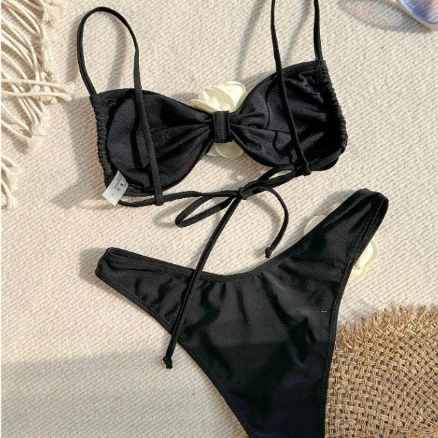 Damen Bikini mit floralem Rüschendetail R&B