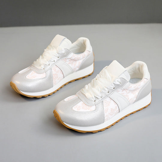 Damen sportliche Sneakers mit glänzenden Akzentdetails und atmungsaktiver Obermaterialstruktur R&B