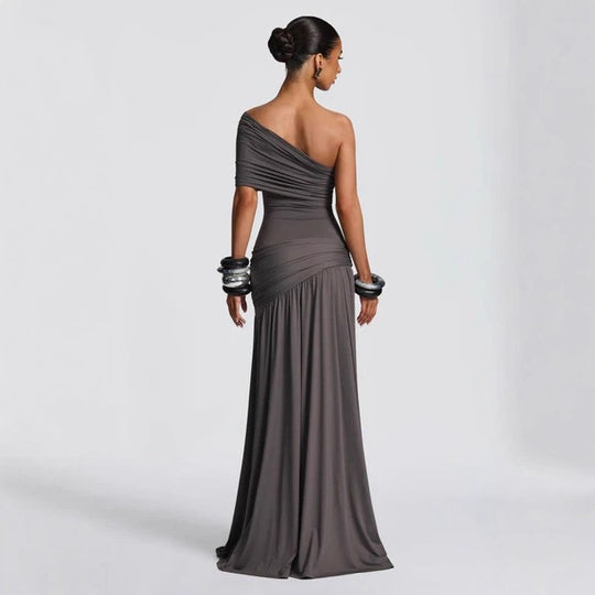 Damen Exquisites Abendkleid im asymmetrischen Design mit hohem Schlitz R&B