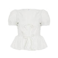 Damen Wickeloberteil mit Puffärmeln und femininem Peplum-Saum R&B