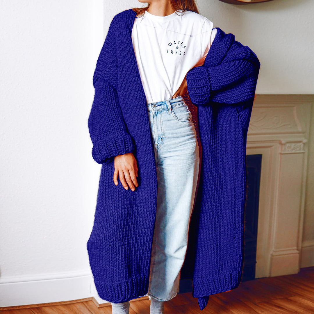 Damen Langärmeliger Grobstrick Cardigan R&B