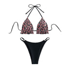 Damen Triangel-Bikini mit floralem Oberteil und hoch geschnittenem Höschen R&B