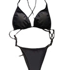 Damen Triangel-Bikini mit ultra-hohem Beinausschnitt und verstellbaren Trägern R&B