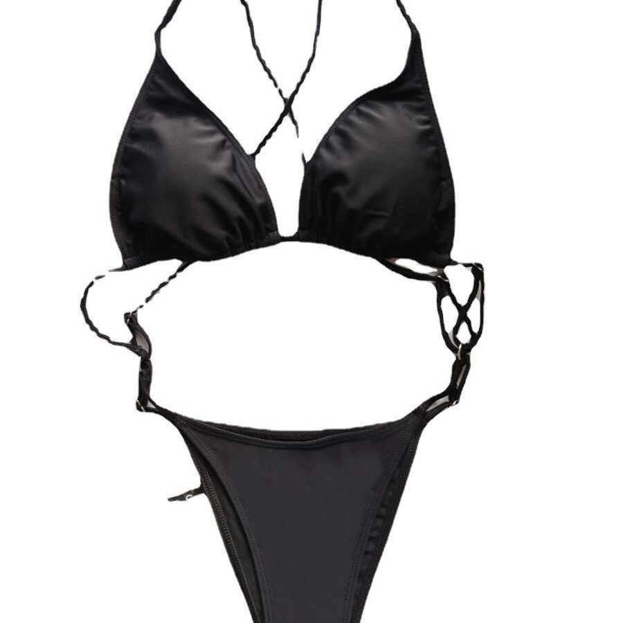Damen Triangel-Bikini mit ultra-hohem Beinausschnitt und verstellbaren Trägern R&B