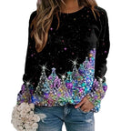 Damen Glitzernder Pullover mit festlichem Design R&B